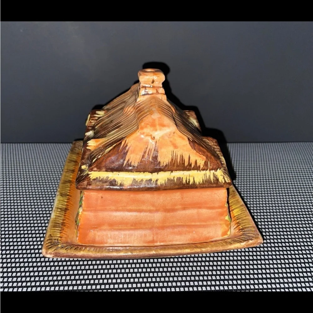 Cottage / Woods Themed Butter Tray 2- Piece - Price Brothers England Vintage